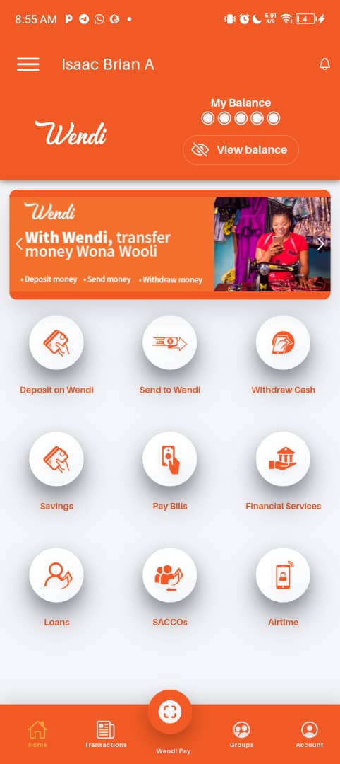 Wendi User Dashboard